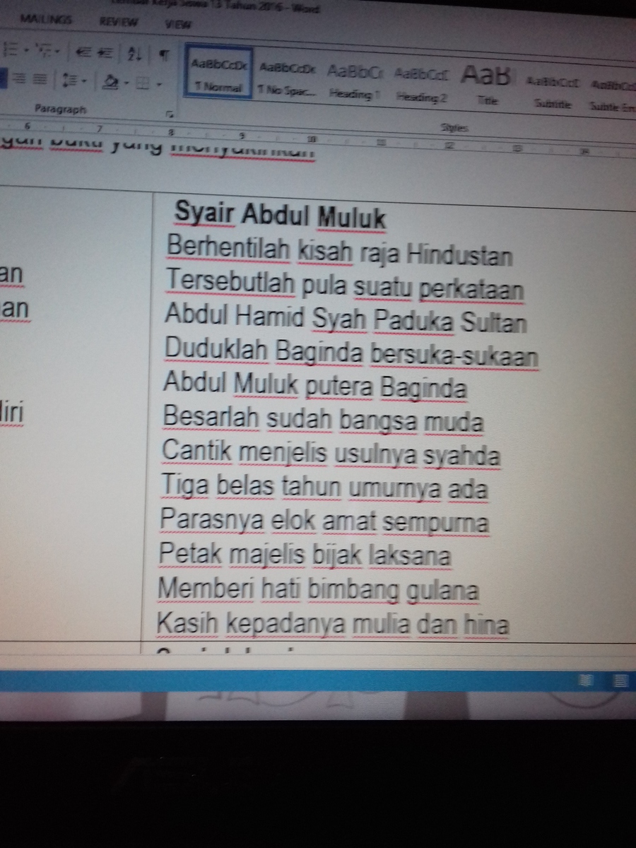 Contoh Syair Abdul Muluk Contoh Sal