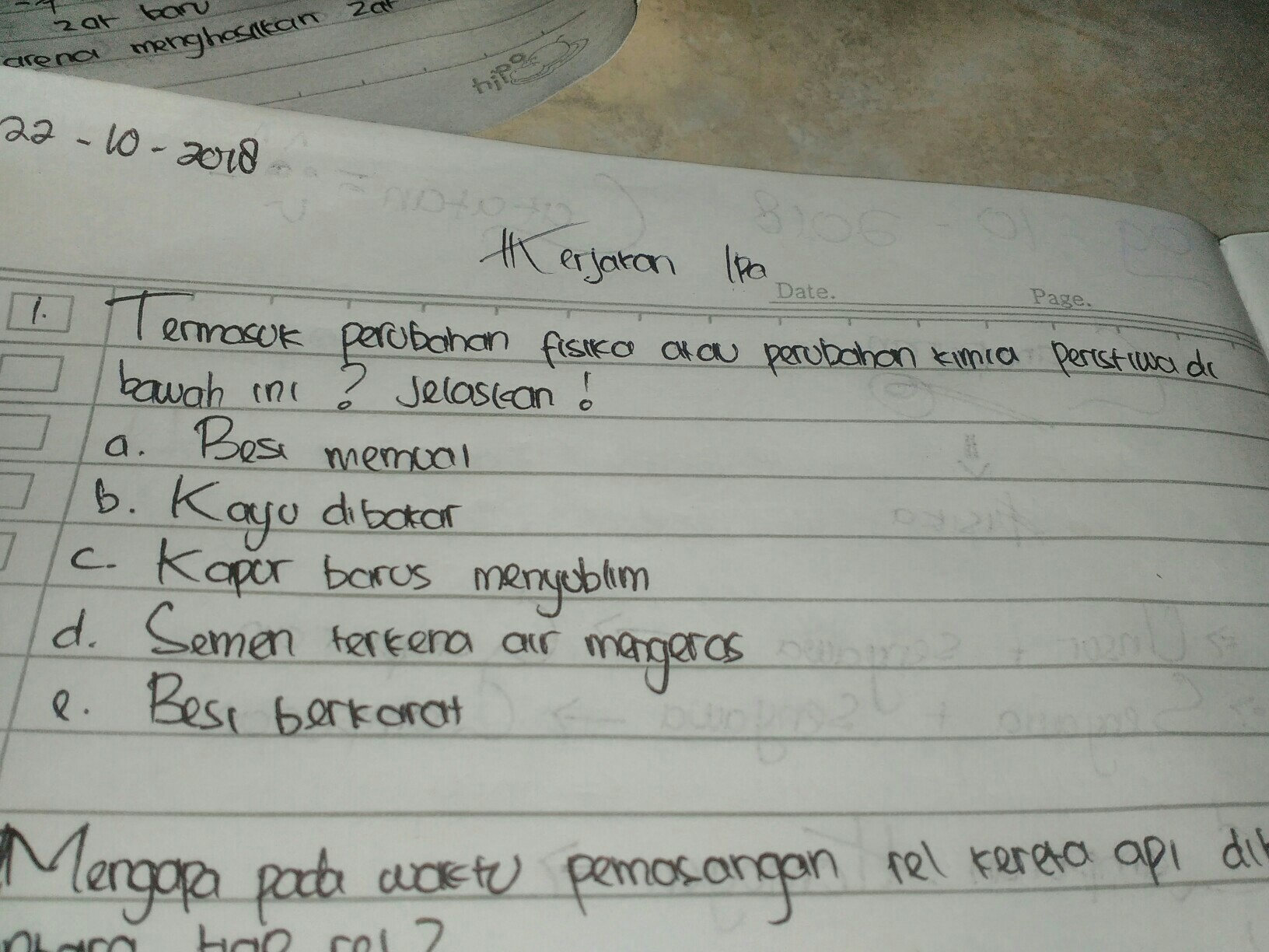 Peristiwa berikut yang merupakan perubahan fisika adalah Pasadena