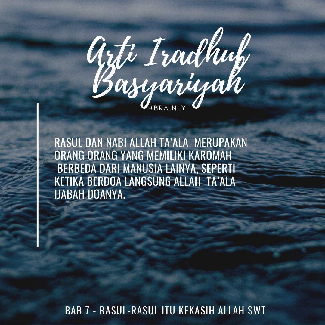 Siddiq, amanah, tablig, dan fathanah. Arti Iradhul Basyariyah Brainly Co Id