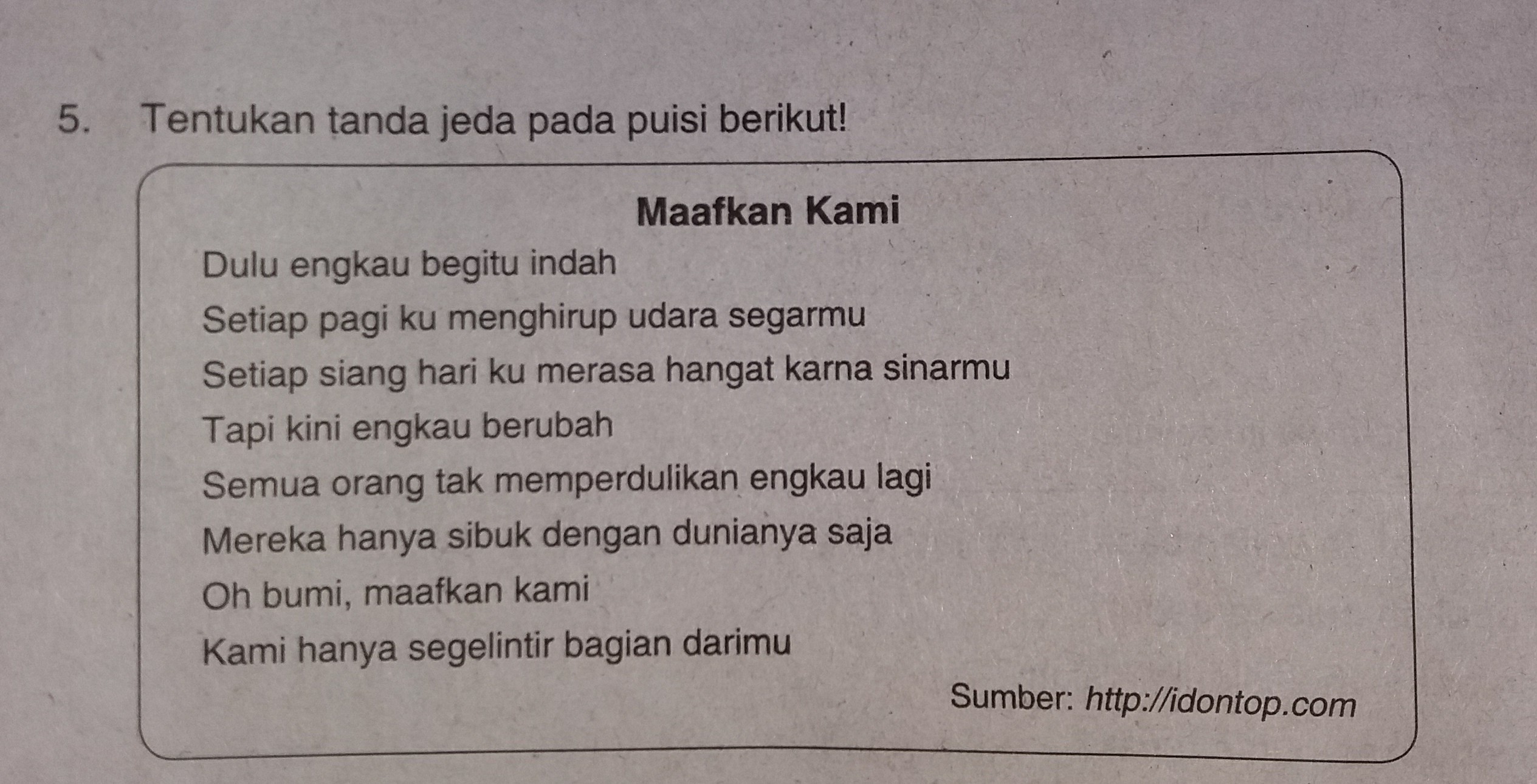 43 Kumpulan Puisi Dengan Tanda Jeda