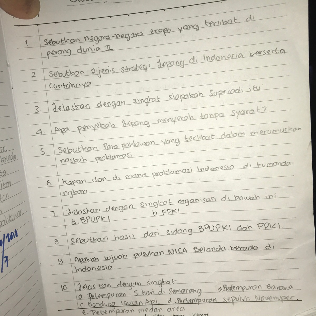 Tolong Bantuin aku dari nomor satu sampai nomor sepuluh