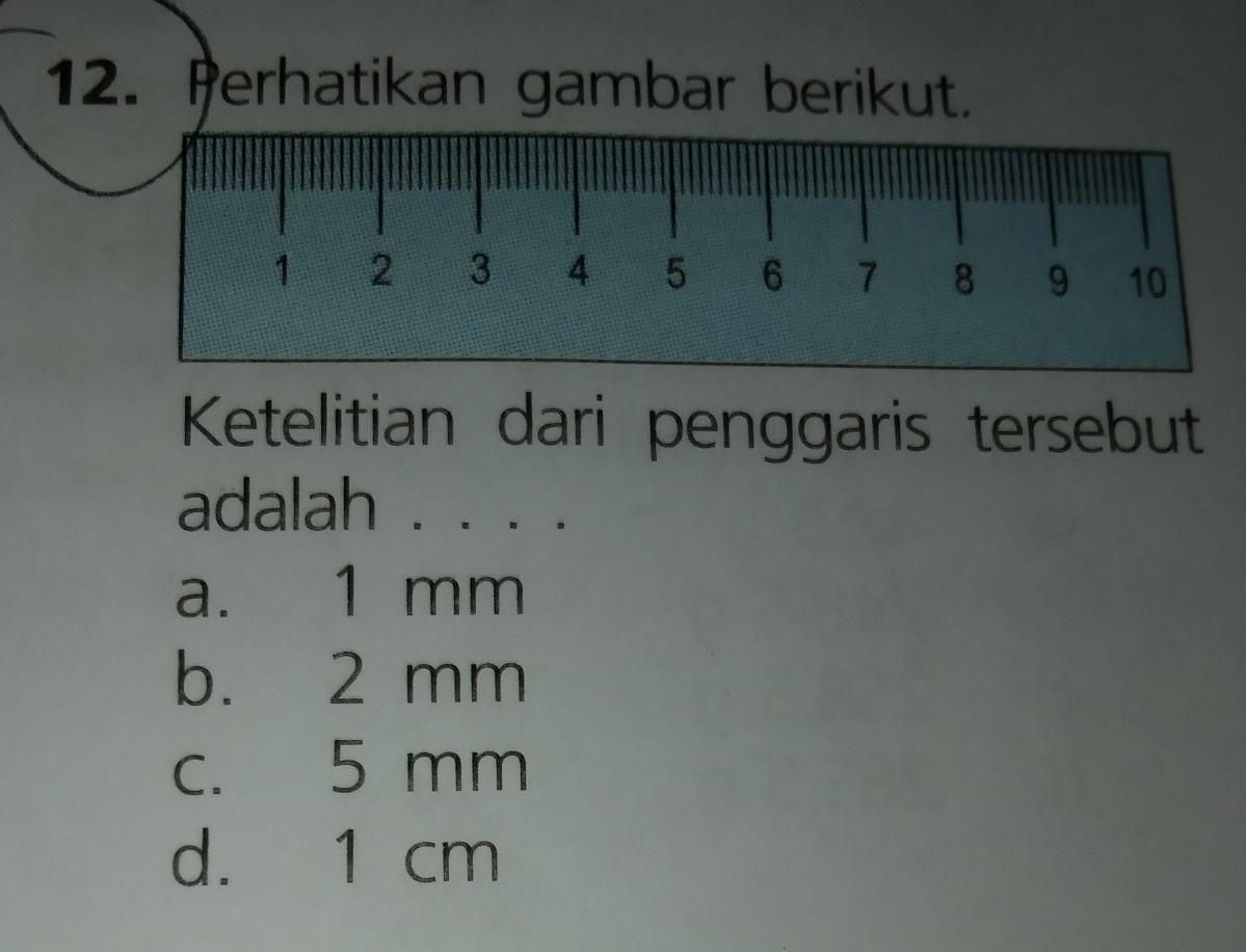 Perhatikan Gambar Berikut Ketelitian Dari Penggaris Tersebut Adalah
