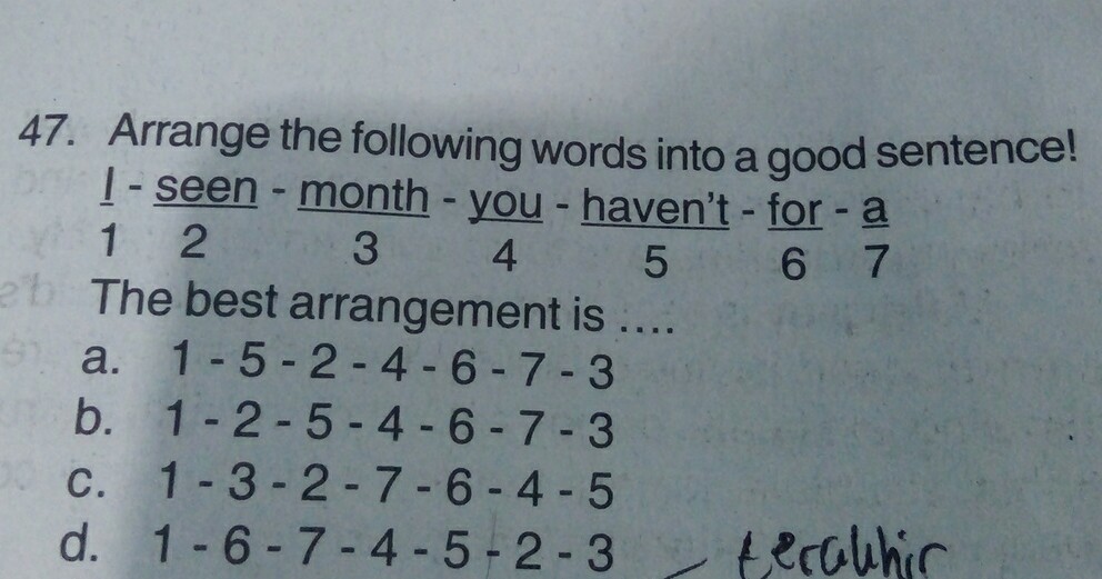 arrange the following words into a good sentence! Brainly.co.id