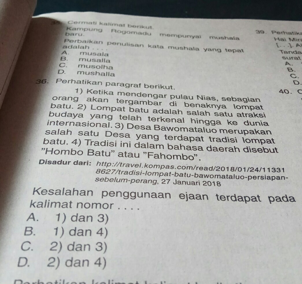Contoh Soal Kesalahan Penggunaan Ejaan Beserta Jawaban Rumah Soal