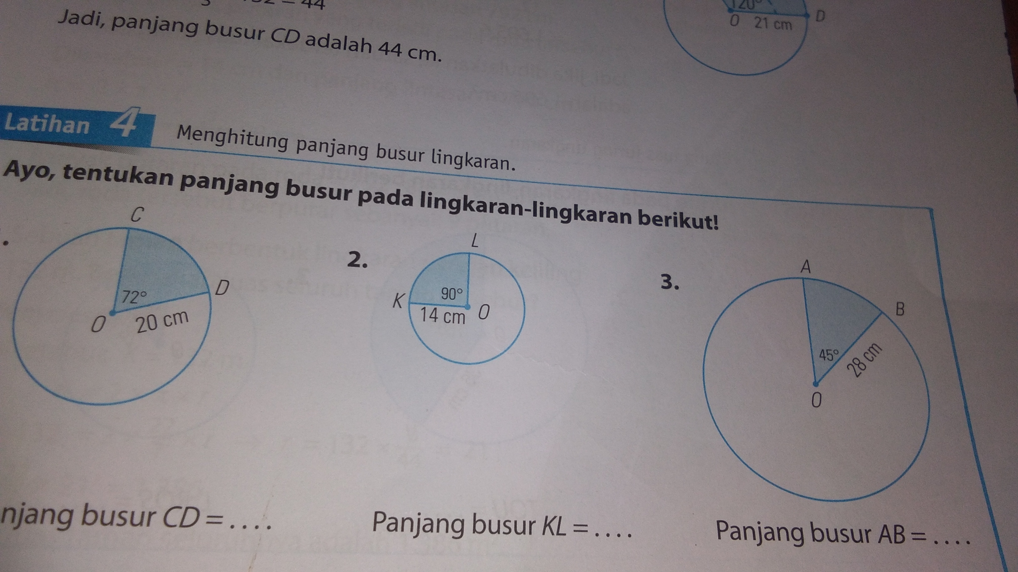 Rumus Panjang Busur Lingkaran Dan Contoh Soal Matematika