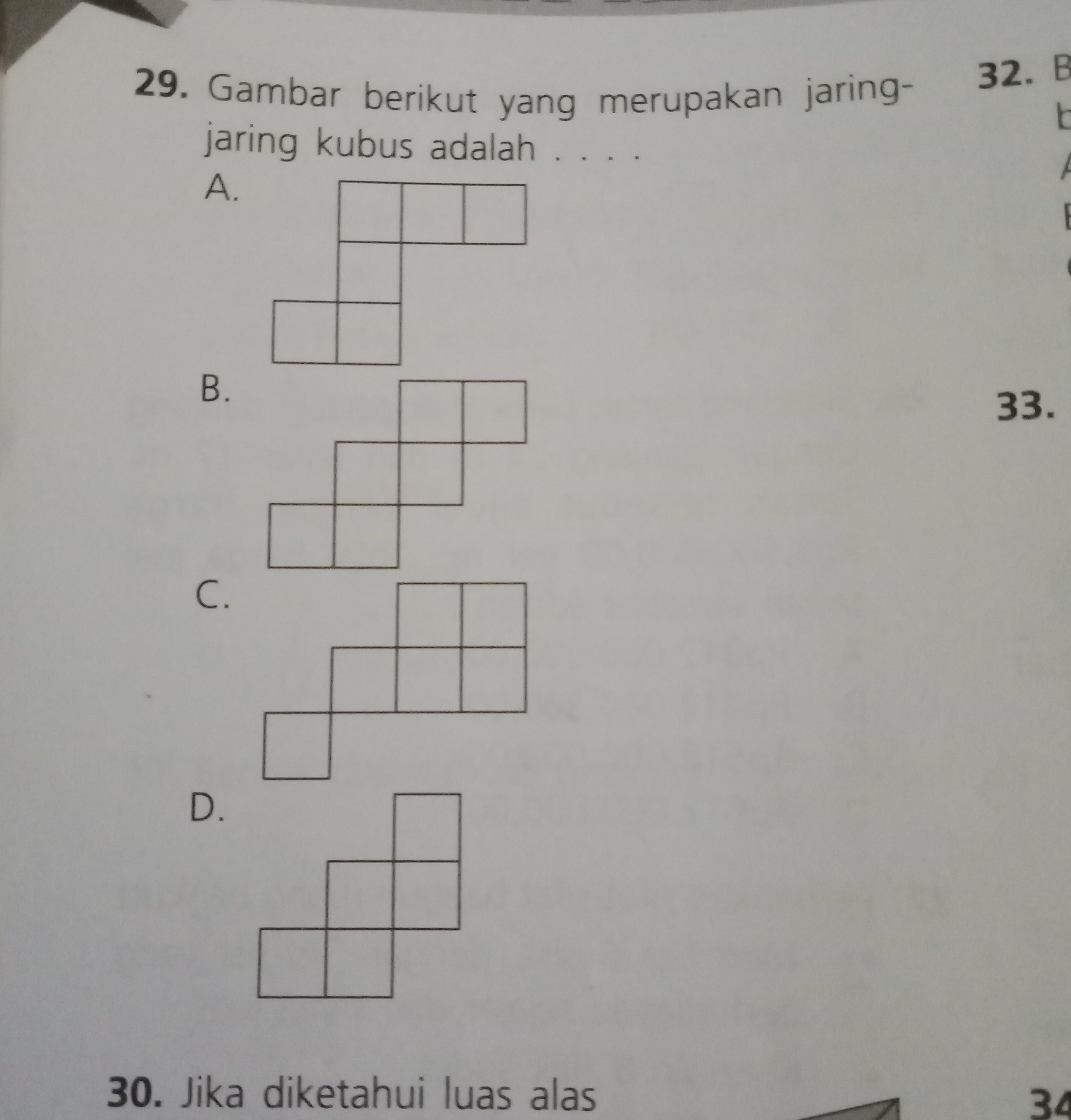 Gambar Berikut Merupakan Jaring Jaring Kubus Yang Benar Adalah