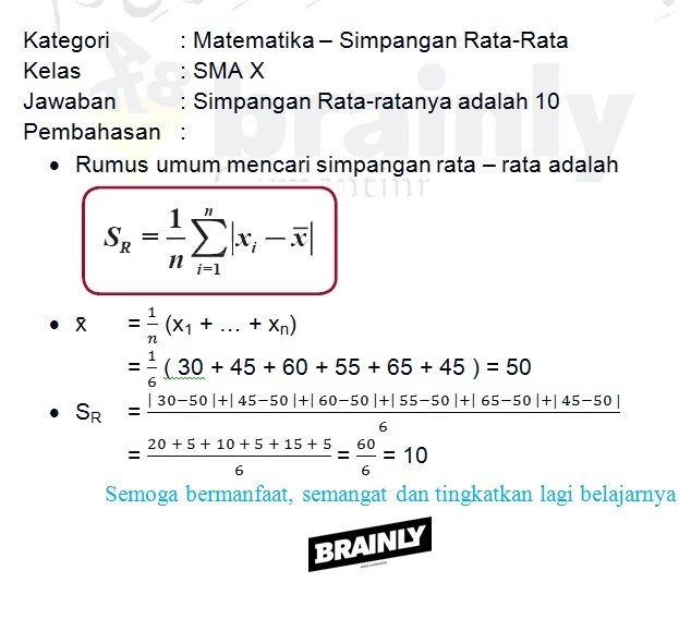 Rumus Matematika Rata Rata Matematika Dasar