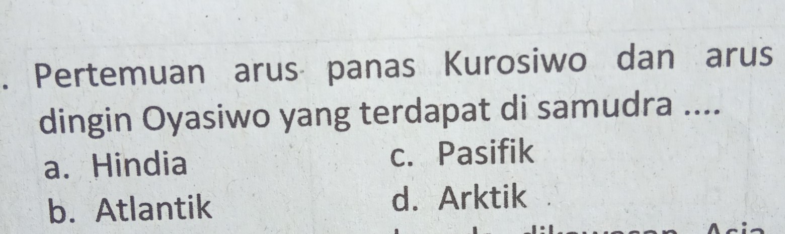 pertemuan arus panas kurosyiwo dan Arus dingin oyasyiwo