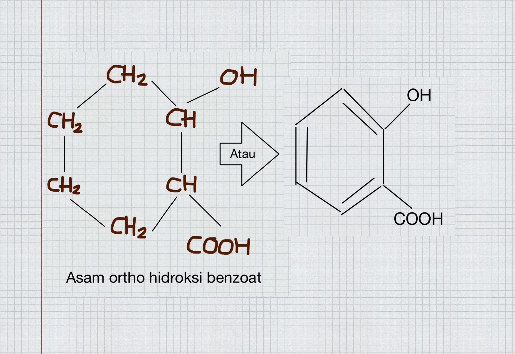gambar struktur asam ortho hidroksi benzoat - Brainly.co.id