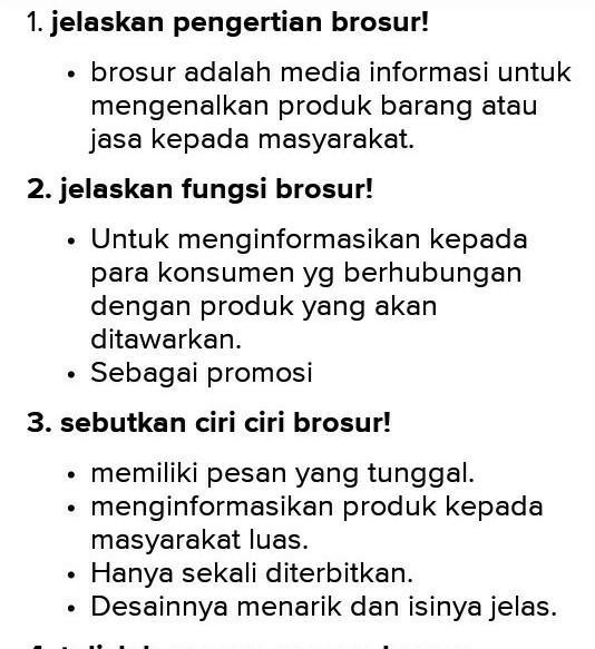 Jelaskan Pengertian Brosur