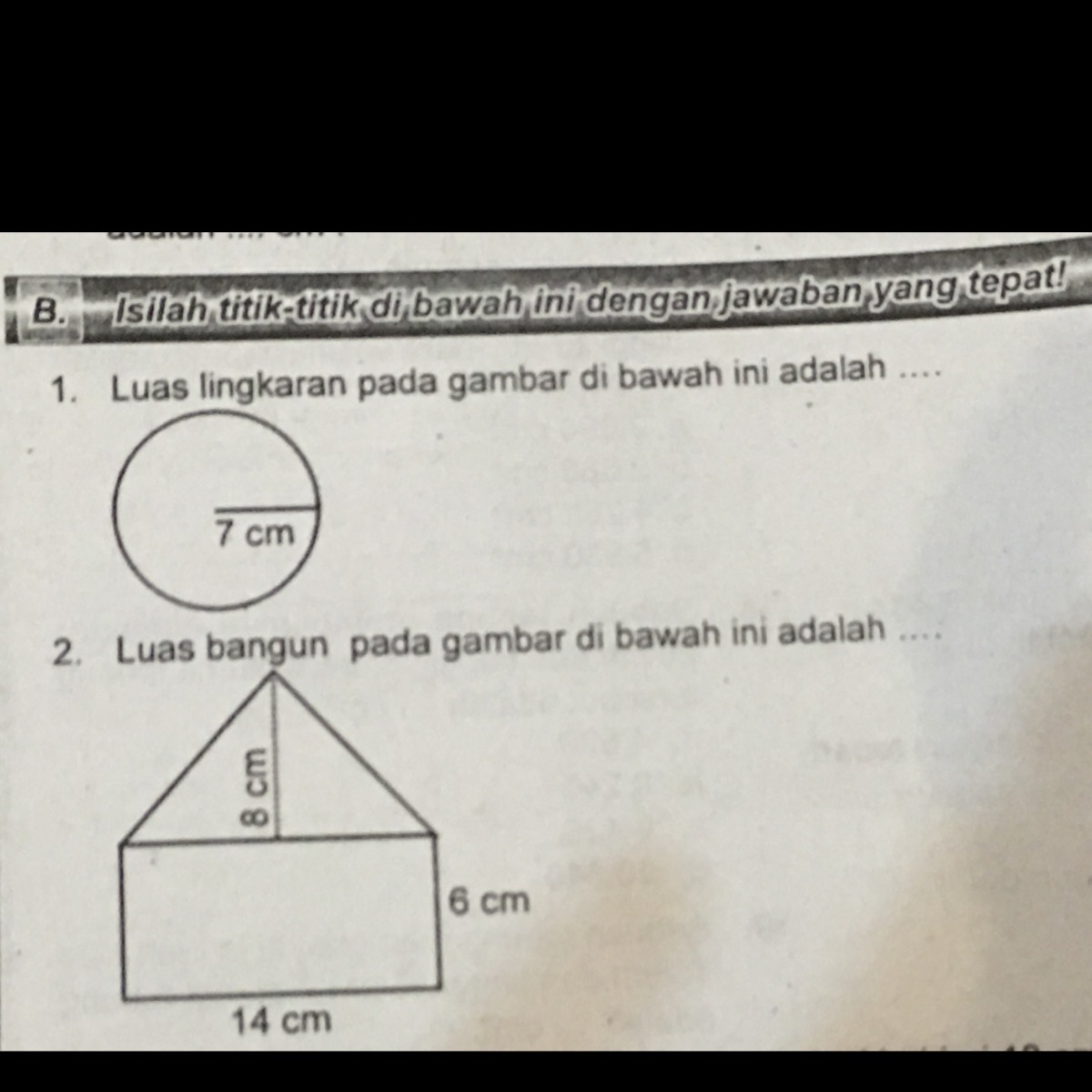 Luas bangun pada bangunan di bawah ini adalah Brainly.co.id