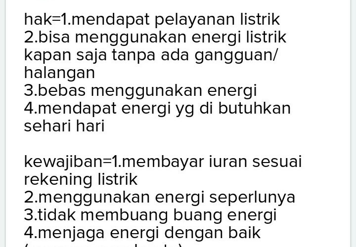 Hak Dan Kewajiban Menggunakan Energi
