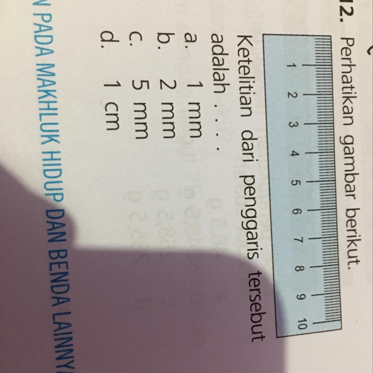 Perhatikan Gambar Berikut Ketelitian Dari Penggaris Tersebut Adalah