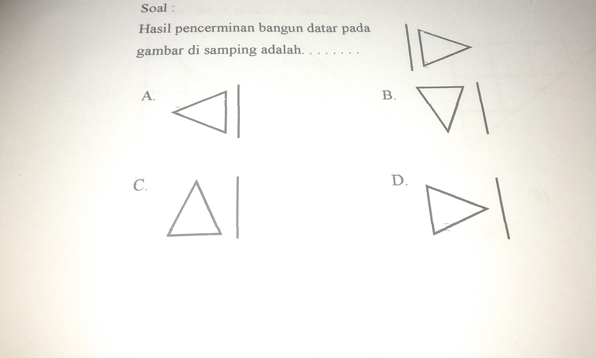 hasil pencerminan bangun dataf pada gambar di samping adalah Brainly