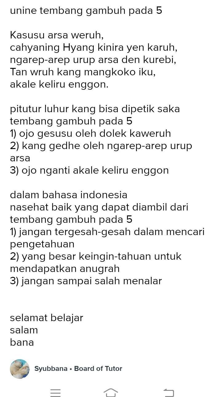 Piwulang Saka Tembung Kasebut Yaiku.. Serat Wulangreh Pupuh Kinanthi