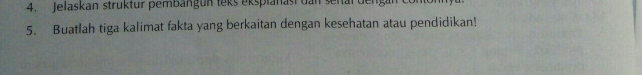 buatlah tiga kalimat fakta yang berkaitan dengan kesehatan