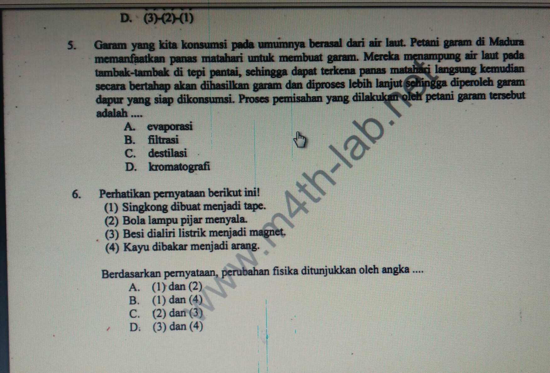 Perubahan Fisika Ditunjukkan Oleh Nomor Coretan