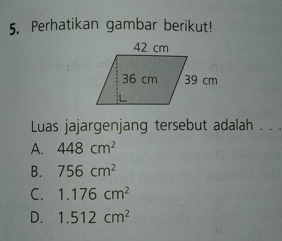 Perhatikan gambar berikut luas jajargenjang tersebut adalah Brainly.co.id