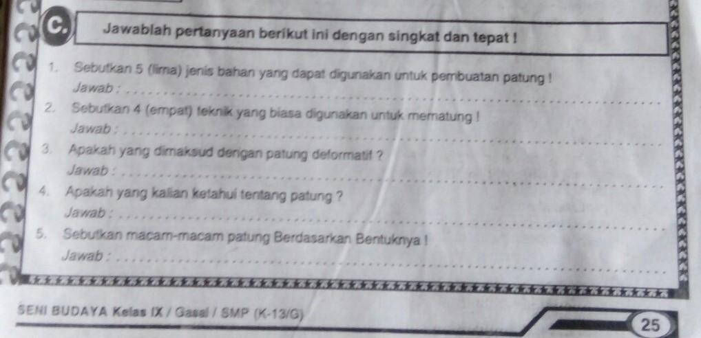 Tuliskan Bahan Bahan Yang Dapat Dibuat Patung Dengan Teknik Membutsir