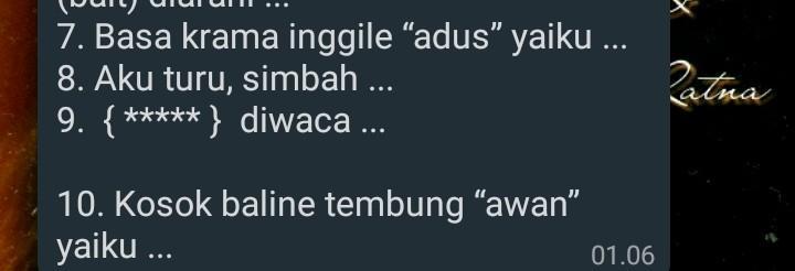 Kosok Baline Tembung Awan Yaiku File Guru SD SMP SMA