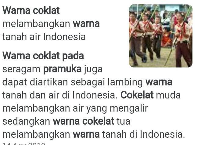 Warna Coklat Pada Seragam Pramuka Melambangkan​ - Brainly.co.id