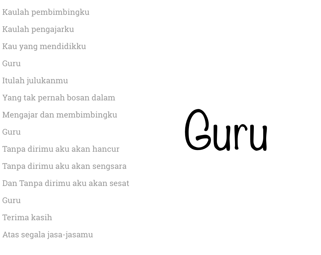 Contoh Syair Tema Guru KaydenewaOconnor