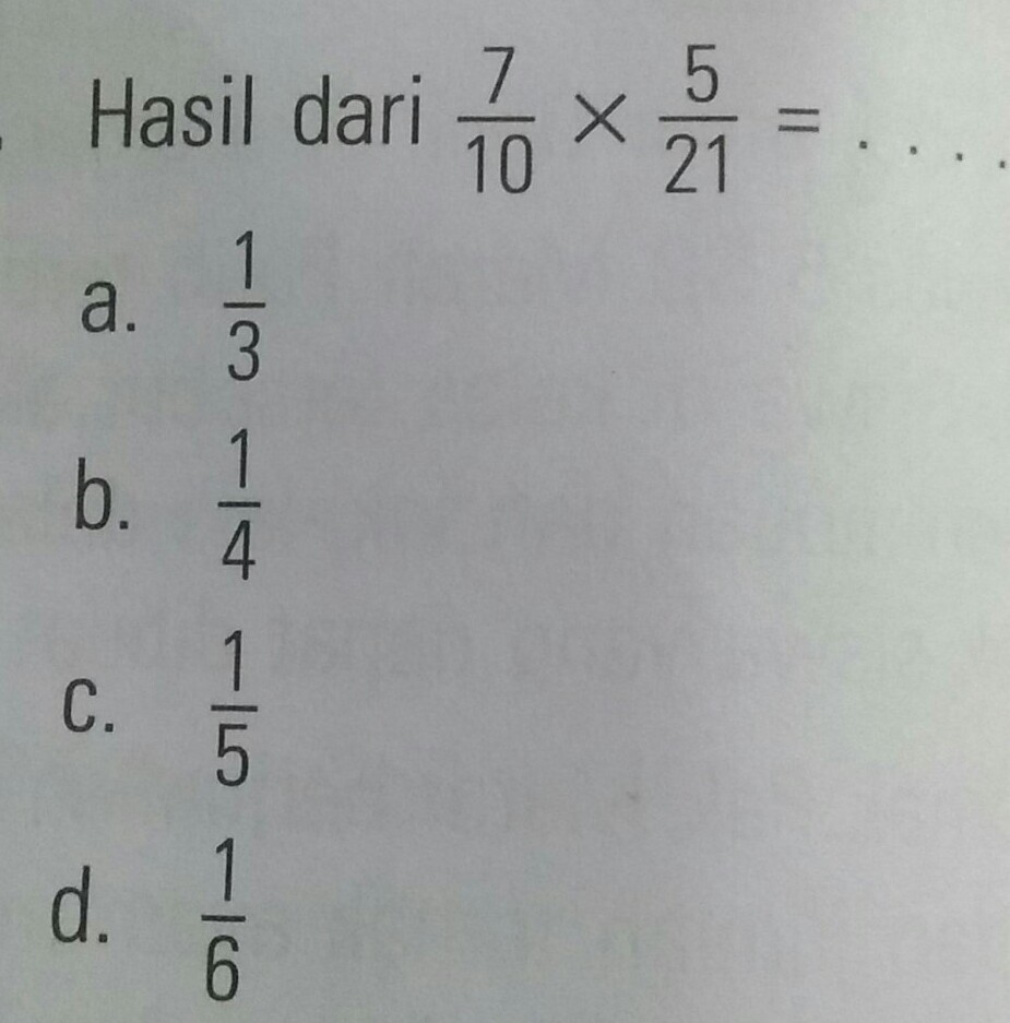 hasil dari 7 per kali 5 per 21 Brainly.co.id