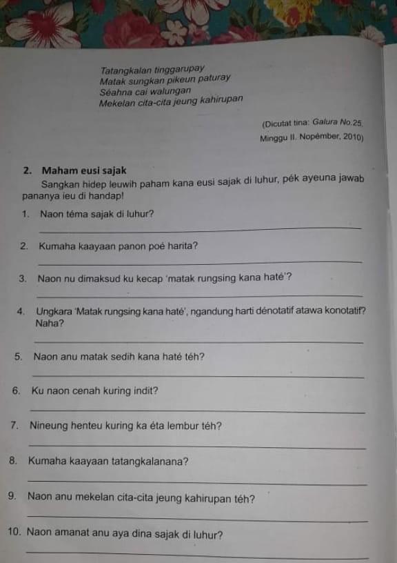 Puisi Bahasa Sunda Lembur Kuring