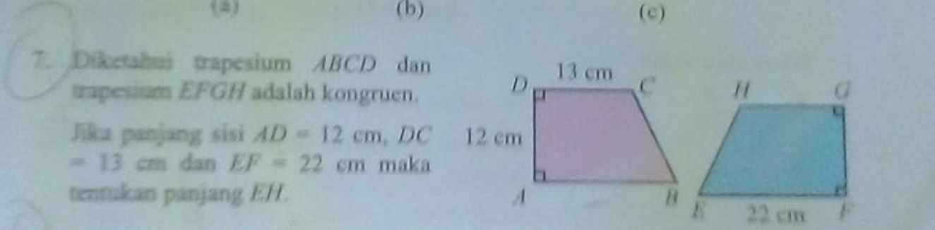 diketahui trapesium ABCD dan trapesium FEHG adalah