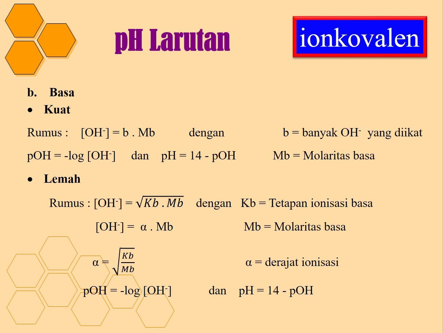 Derajat Ionisasi Basa Lemah Materi Pembelajaran