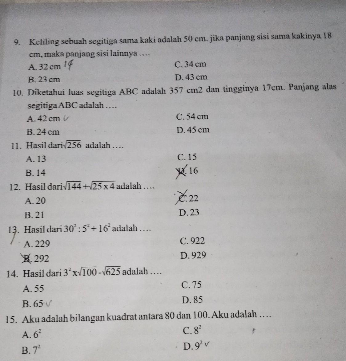 kak bantu ini ujiannyamemang aku sudah jawab tapi aku