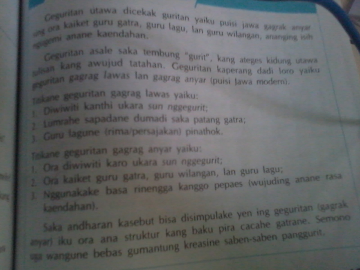Geguritan Iku Asale Saka Tembung Latihan Online