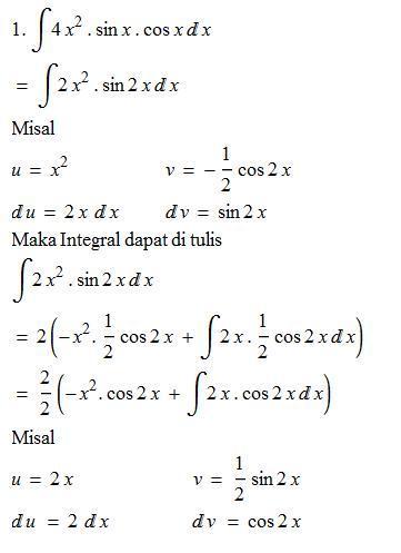 Hasil Dari Integral 4x Sin X Cos X Dx Brainly Co Id