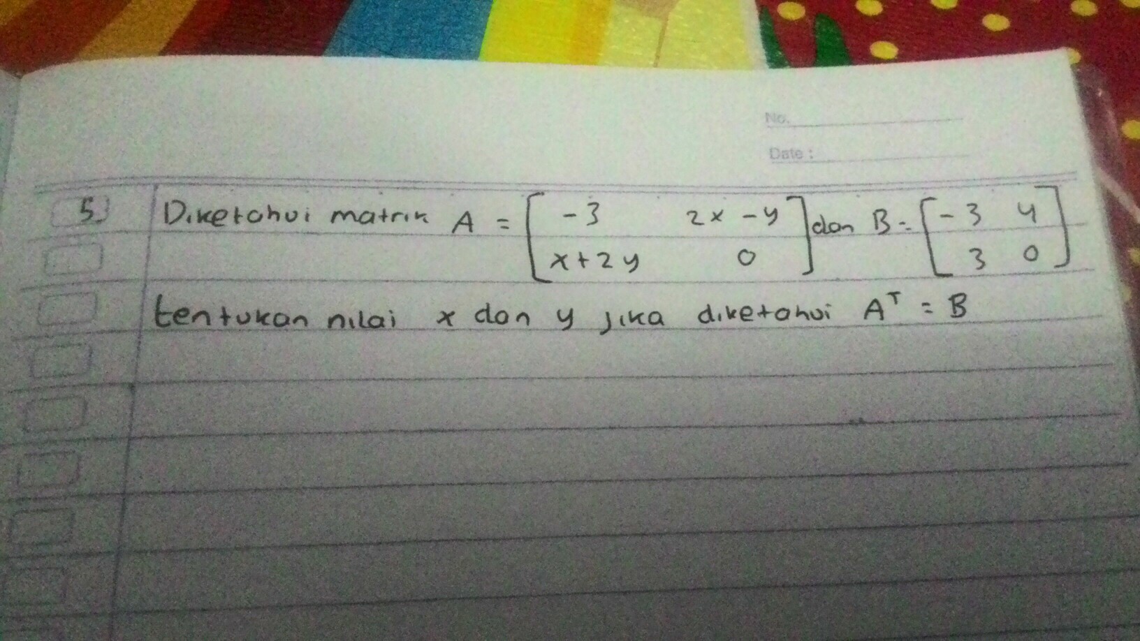 Contoh Soal Matriks Dan Jawabannya Kelas 11 Brainly