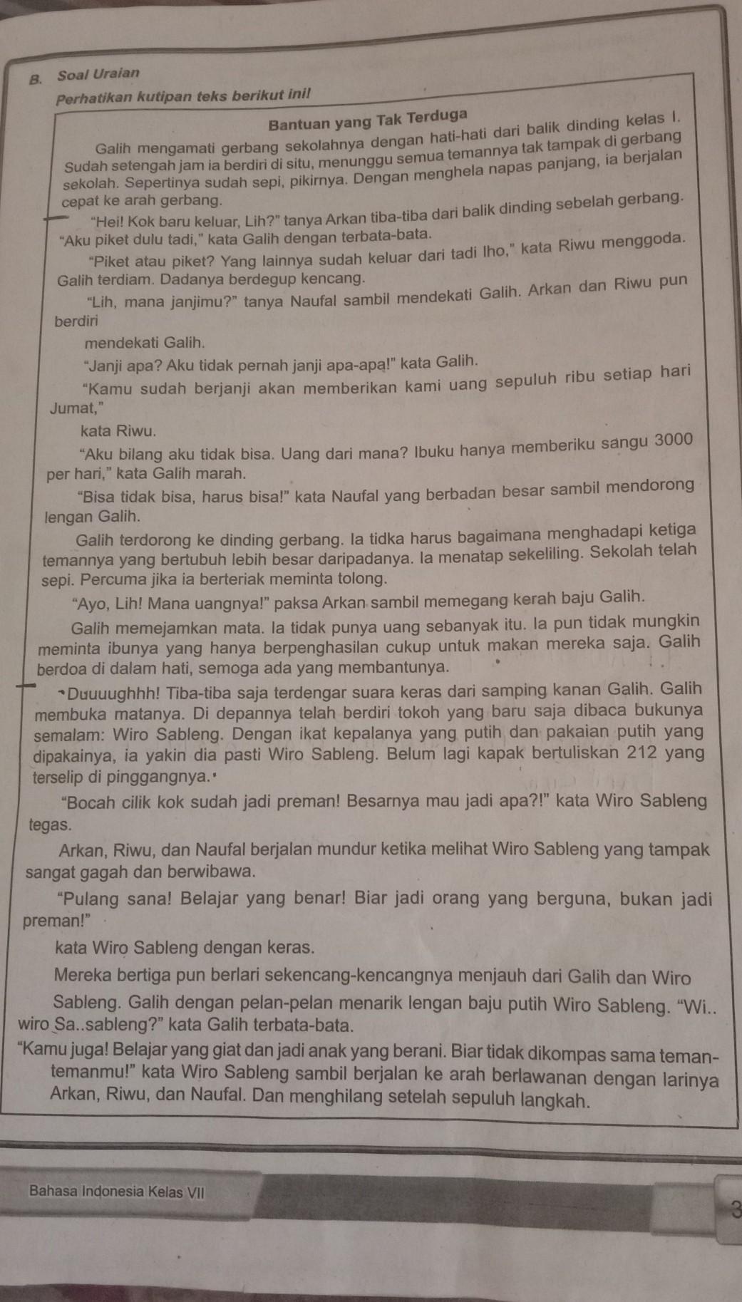 Soal Cerita Fantasi Pilihan Ganda Kelas 7 Kurikulum 2013