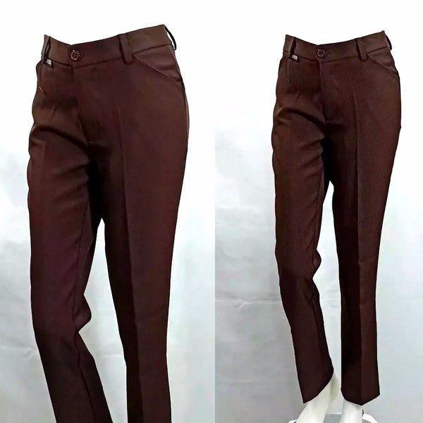 Celana Wanita Bahan Gabardine Coklat Tua | Lazada Indonesia