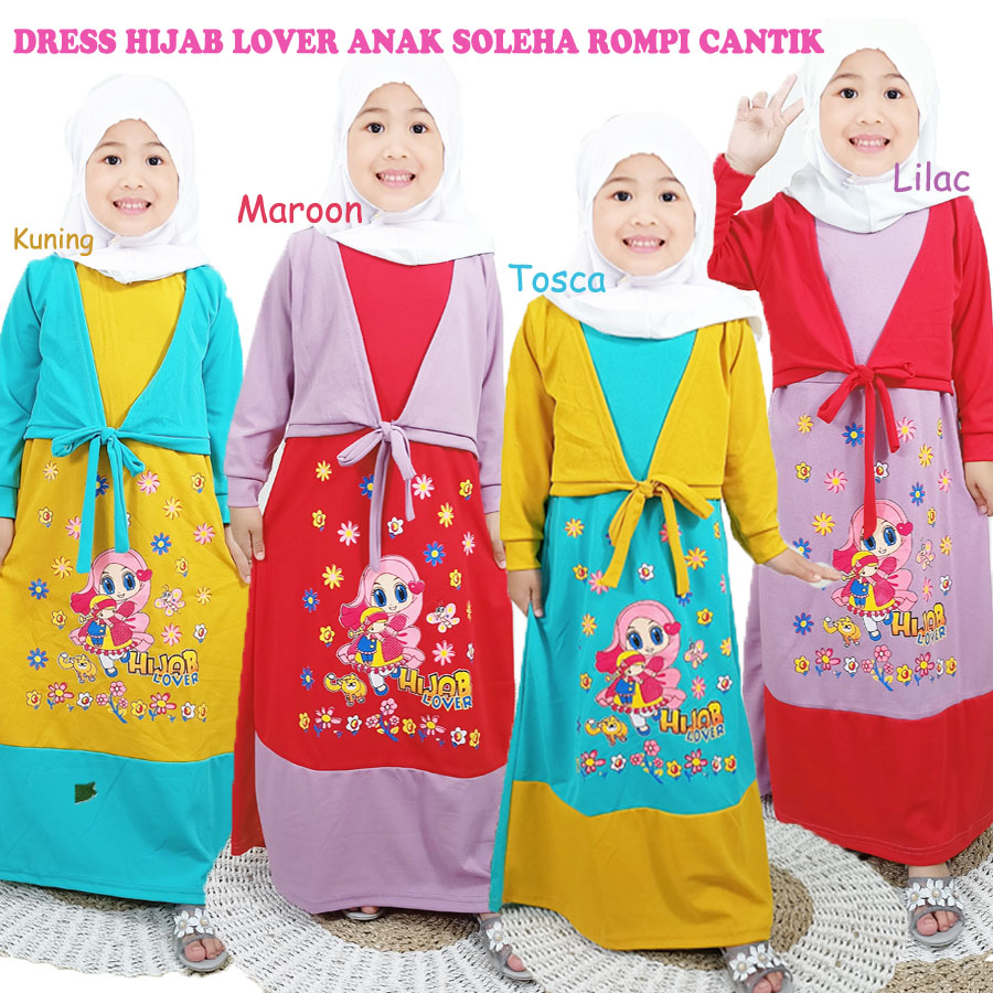DRESS HIJAB LOVER ANAK SALEHA ROMPI CANTIK 213tahun GL FASHION