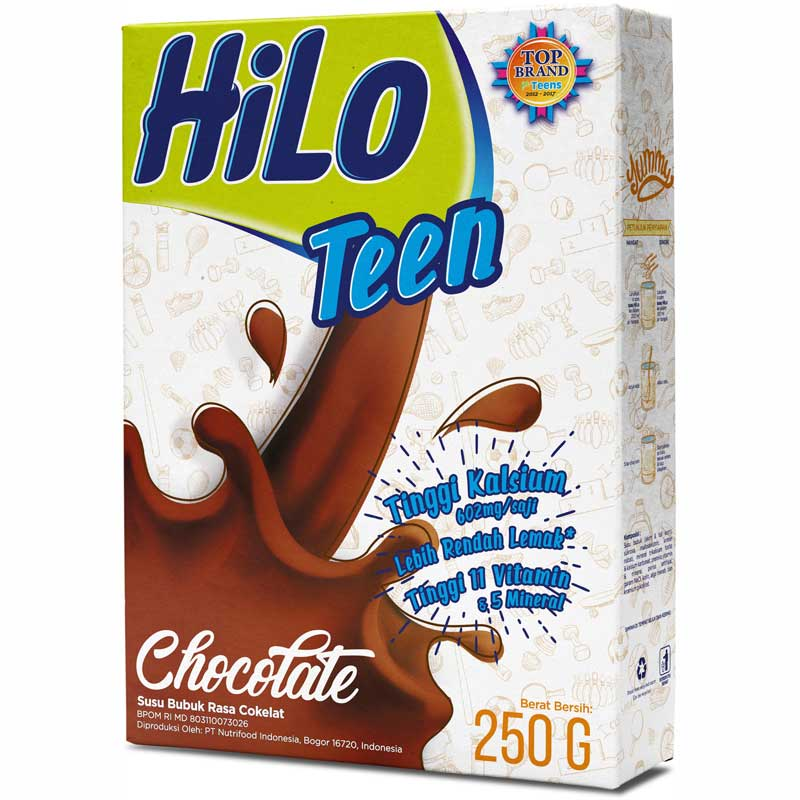 Hilo Teen Chocolate Susu Tinggi Kalsium Rendah Lemak (250Gr) | Lazada Indonesia
