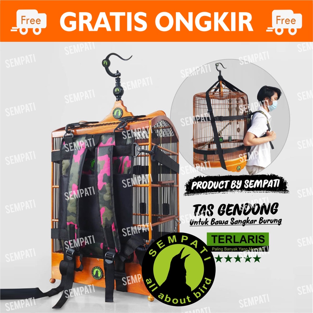 TAS SANGKAR BURUNG 4 TALI KOTAK SEMPATI TAS GENDONG GENDONGAN BAWA