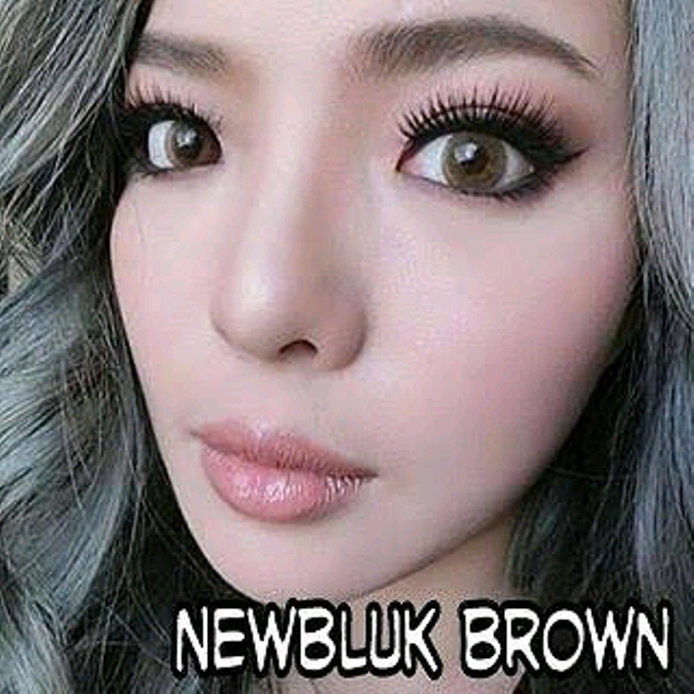 Newbluk Softlens - Coklat Brown + Gratis Lenscase - Plano / Normal | Lazada Indonesia