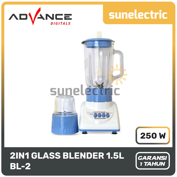 Advance BL2 Blender Kaca / Glass Jar 3Speed Kapasitas 1.25 Liter BL2