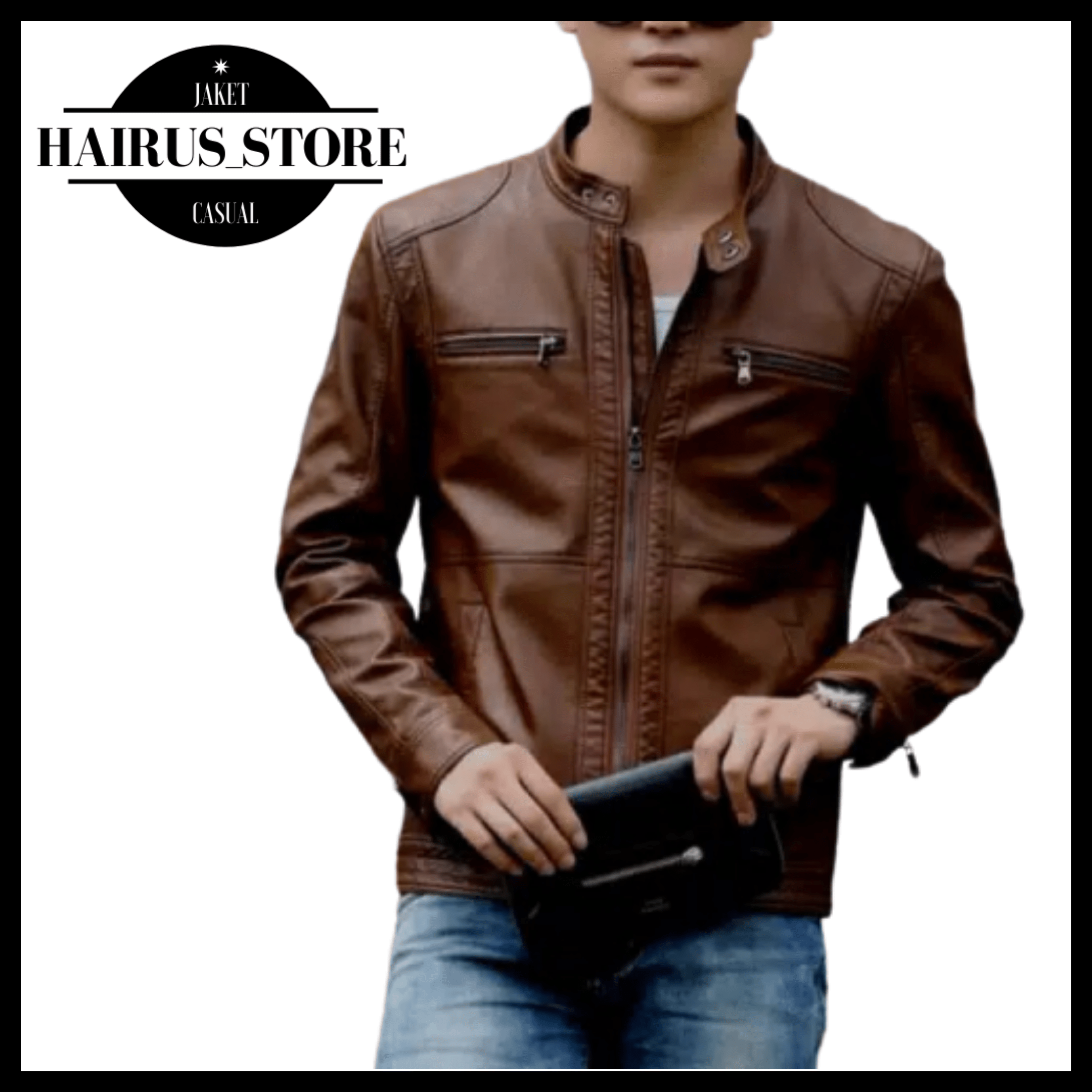 Jaket Kulit Pria Kasual Exclusive Series Ferrari / Jaket Motor Pria [Coklat - Hitam- Coklat Kopi | Lazada Indonesia