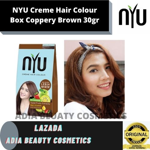 Nyu Pewarna Rambut Coklat Tua Coppery Brown 30 Gram Box / Pewarna Rambut / Pewarna Rambut Yang Bagus / Cat Rambut Nyu / Pewarna Rambut Permanen Halal / Nyu Pewarna Rambut /