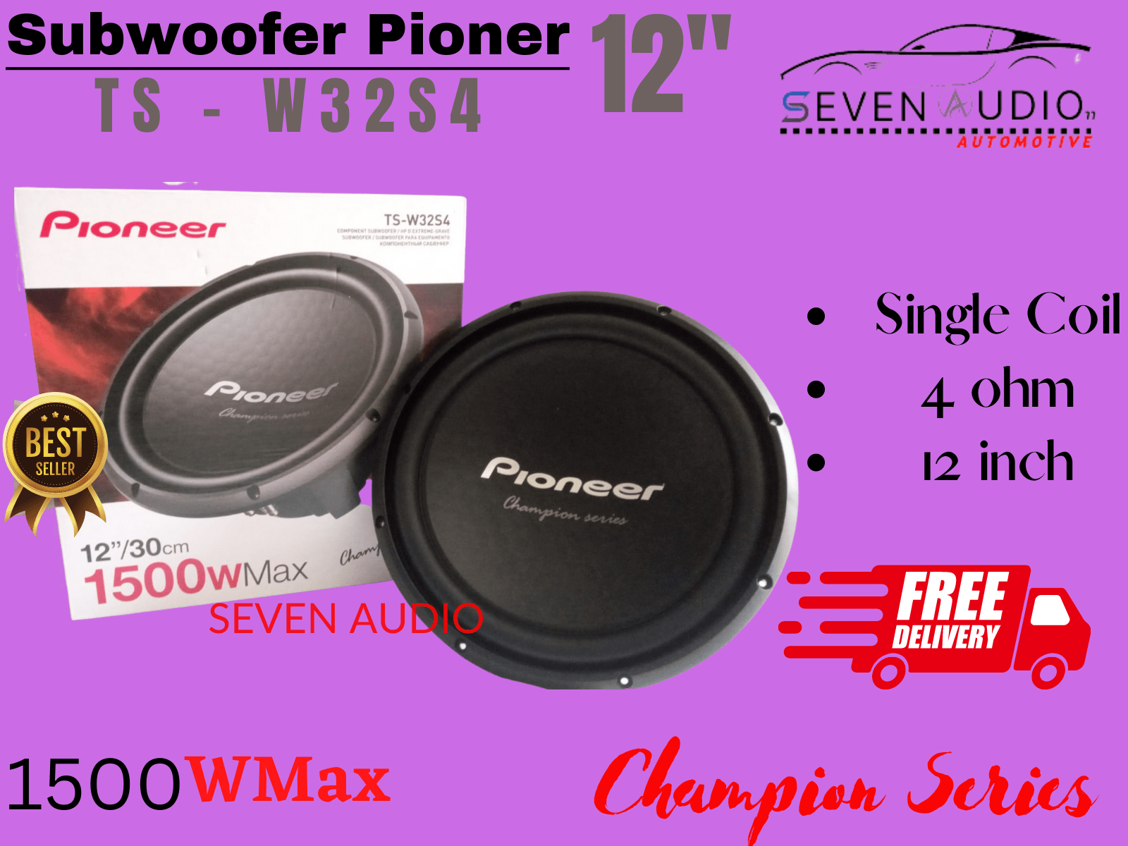 Pioneer TSW32S4 Subwoofer 12 inch Champion Series 1500W Max Lazada
