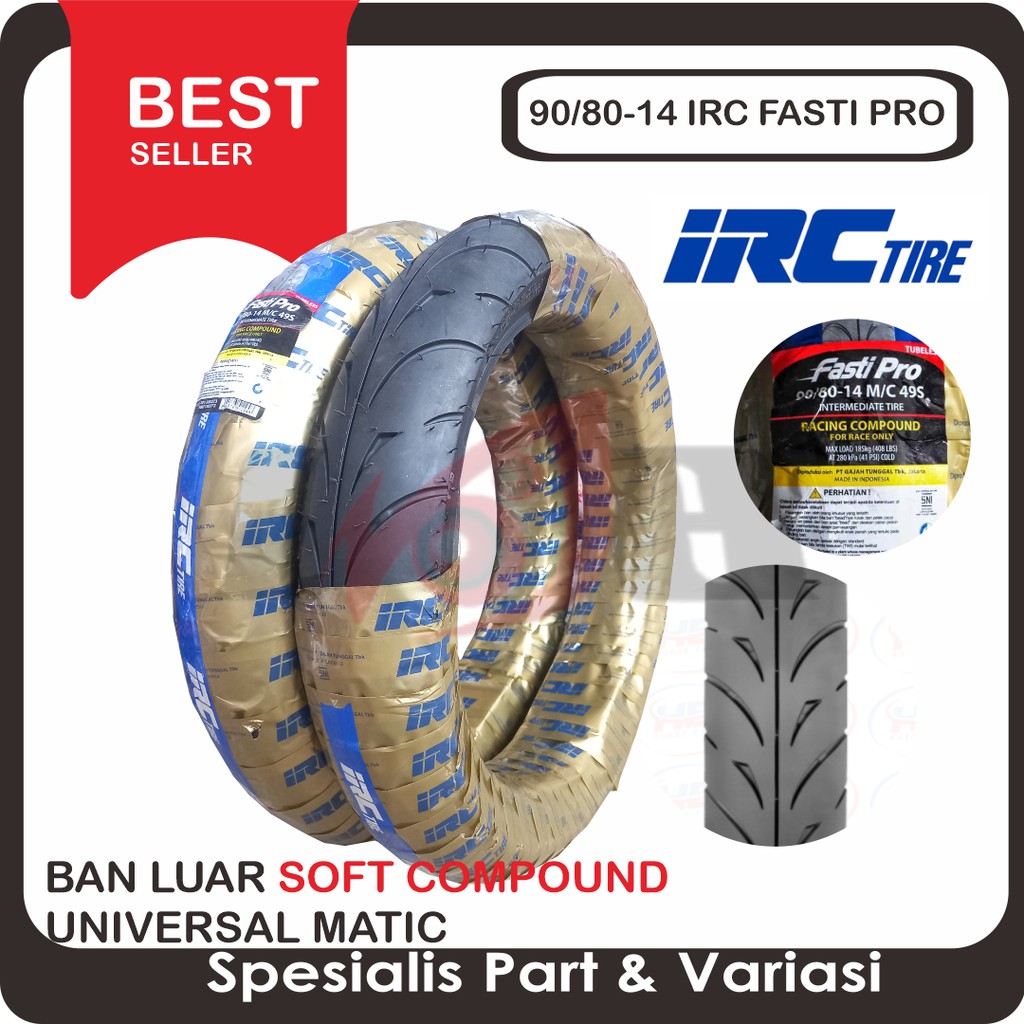 Irc 90/80-14 Fasti Pro Soft Compound Racing Ban Luar Motor Matic Balap | Lazada Indonesia