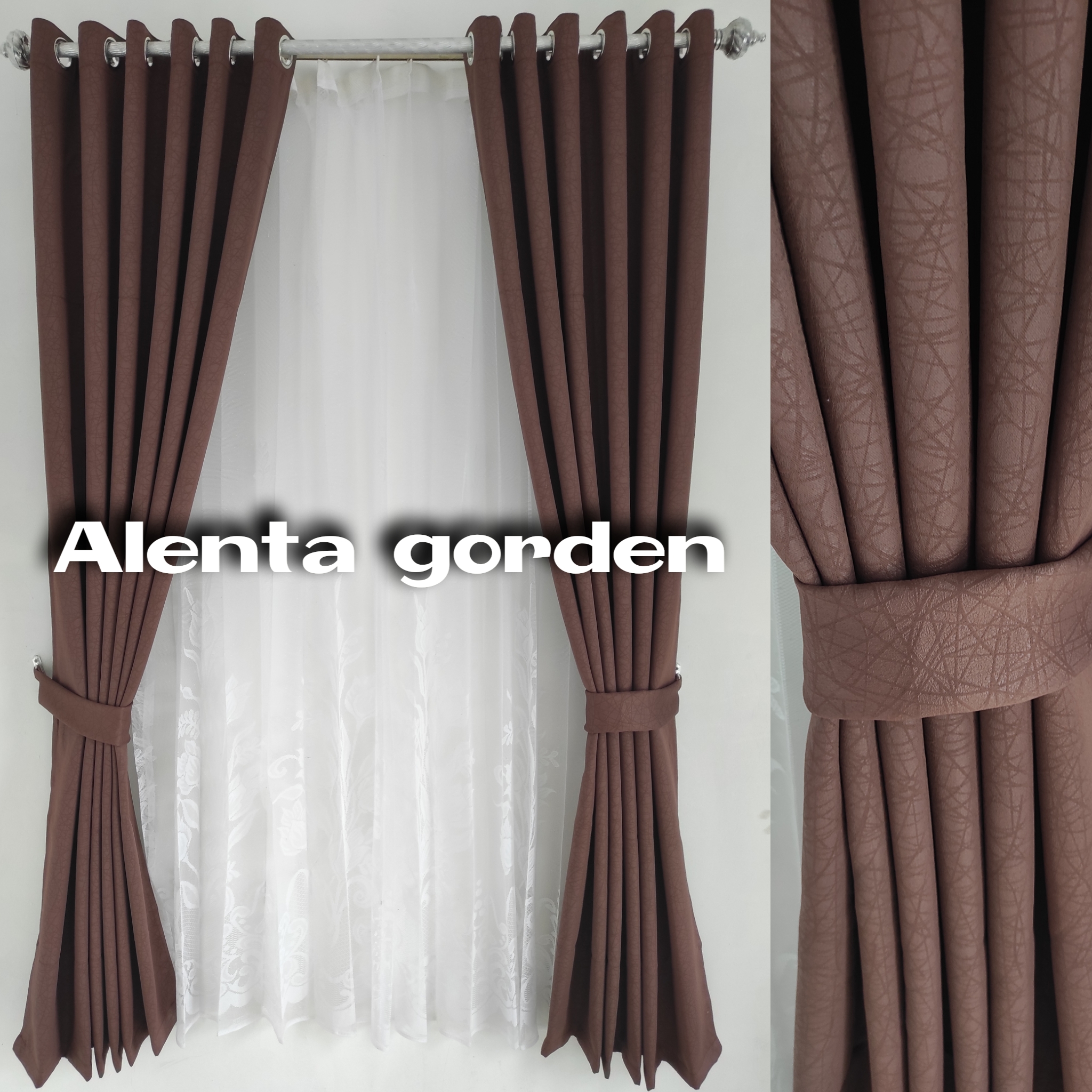 Alenta Gorden Blackout Polos Import Gordeng Mewah Ruang Tamu Pintu Kaca Kamar Minimalis Tirai Warna Coklat Tua | Lazada Indonesia