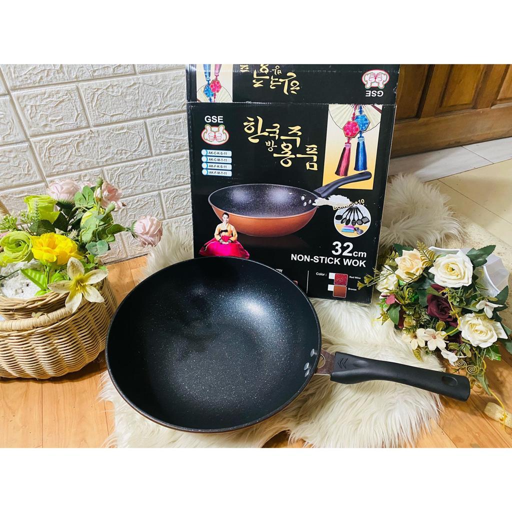 Wok Pan Korea 32cm/ Wok Pan Korea teba / WOK PAN 32 CM Japan ( Panci ANTI LENGKET UKURAN Paling