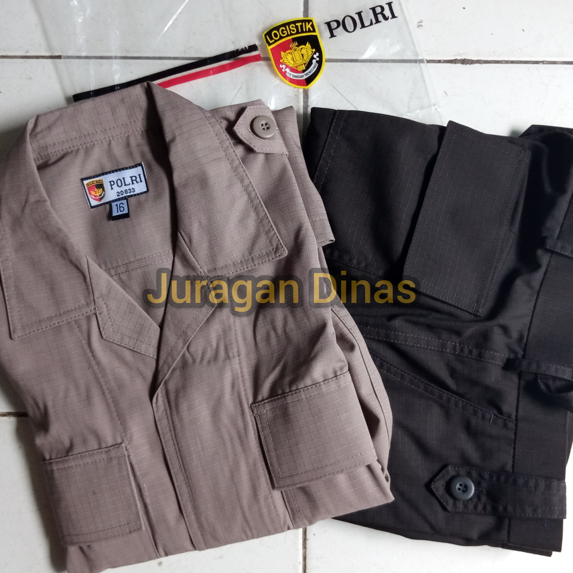 1 Stel Baju Pdl Jatah Polri / Baju Pdl Polri A1 Dalmas / Setelan Pdlt / Baju Seragam Pdl Polri Coklat / Baju Pdl Jatah Polri Asli / Baju Pdl Polri Sabhara /