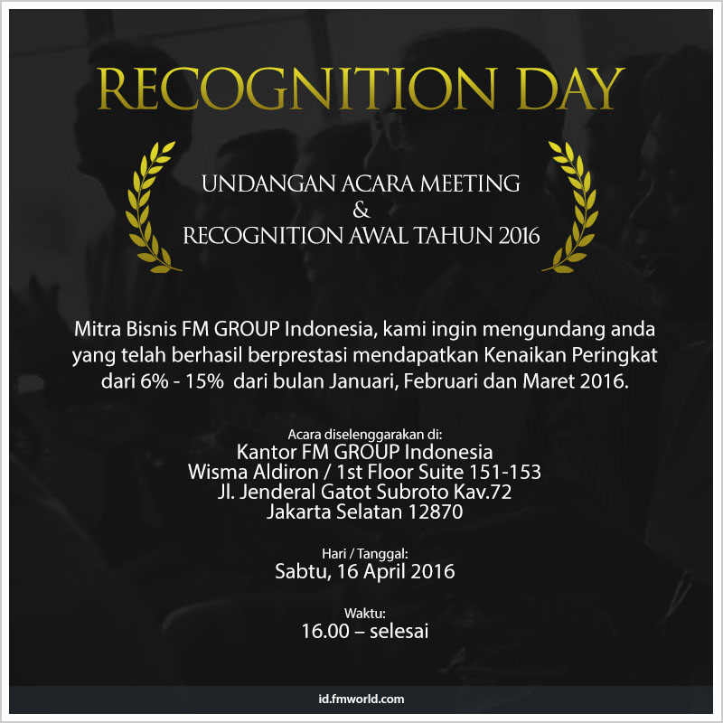 Undangan Acara Meeting & Recognition Awal tahun 2016 FM
