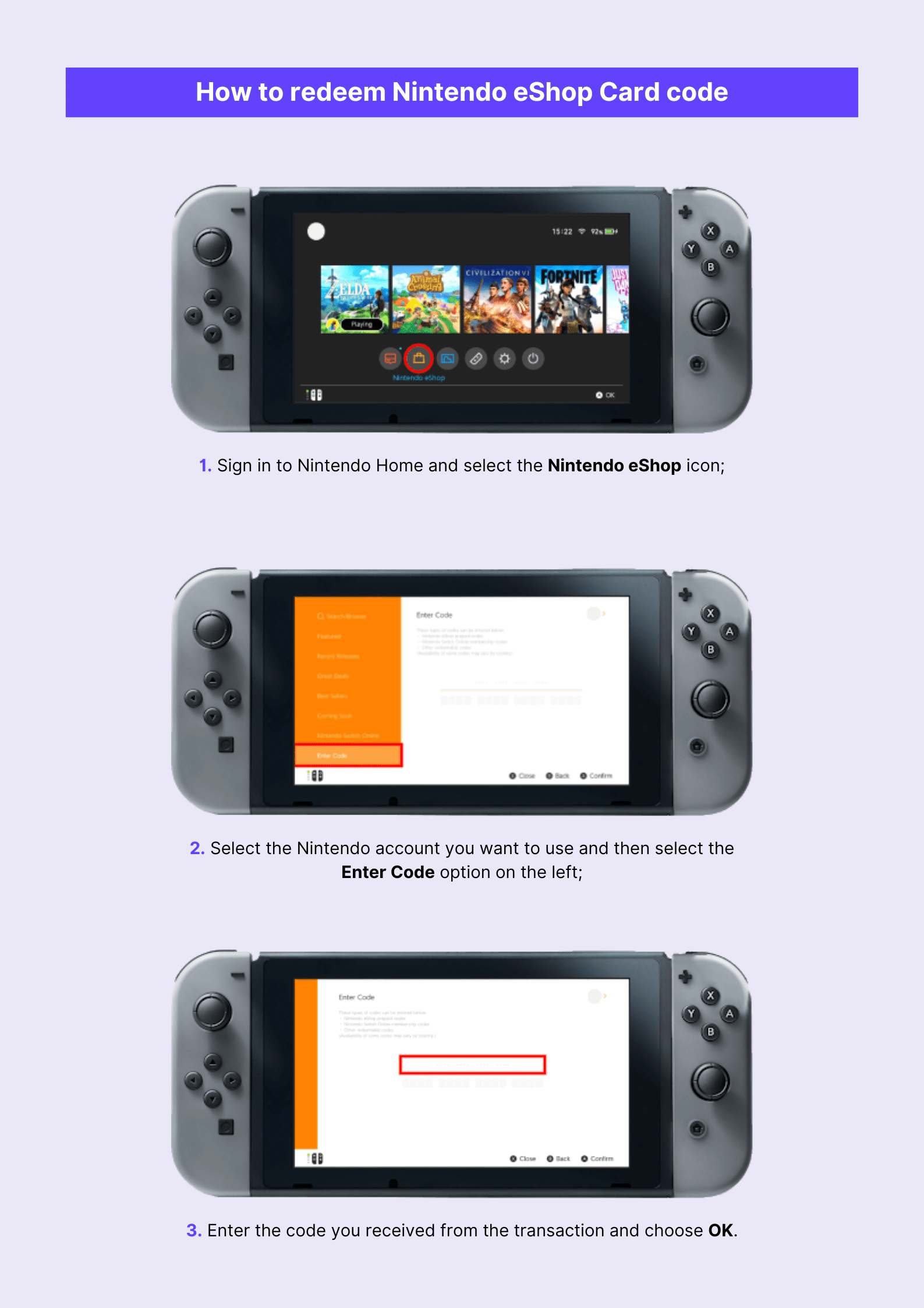 How to redeem Nintendo Card code Indonesia